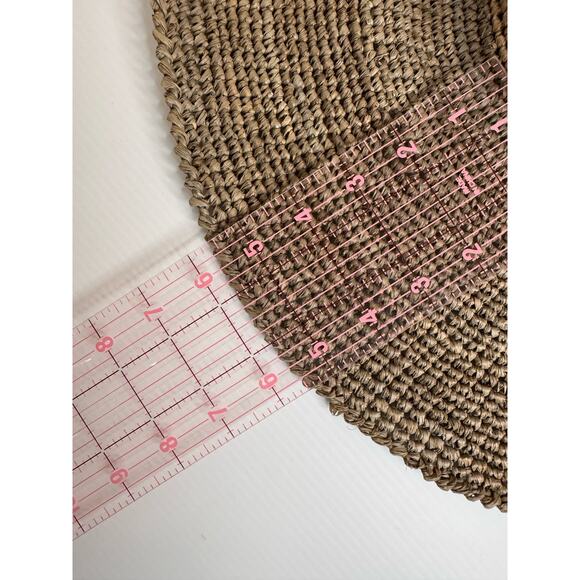 Wide Brim Sun Hat Handmade 100% Raffia Floppy Brim Beach Boho Neutral Vacation - Picture 7 of 9